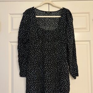 Madewell Seamed Long-Sleeve Mini Dress in Ditsy Floral